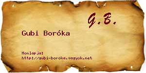 Gubi Boróka névjegykártya