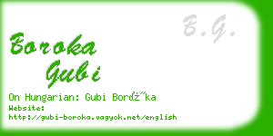 boroka gubi business card